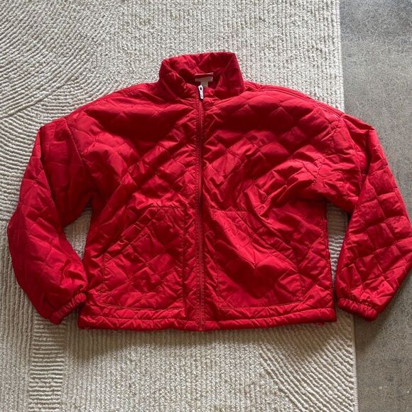 Zella Vibrant Red Quilted Puffer Jacket - Picture 1 of 10
